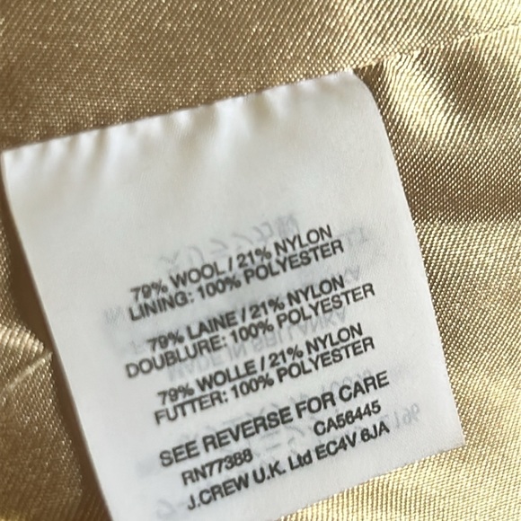 J Crew Marigold Majesty Stadium Cloth Wool Peacoat SZ 2 - Picture 11 of 11